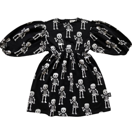 Friendly Skeleton Puffed sleeve dress