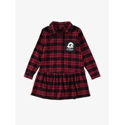 Plaid Short Dress - Size : (6) - Colour : (Red)