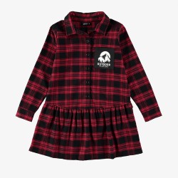 Plaid Short Dress - Size : (6) - Colour : (Red)