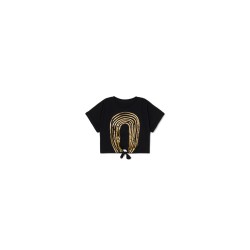 Soft Rainbow Crop T-shirt  Black - Size : (4-5)