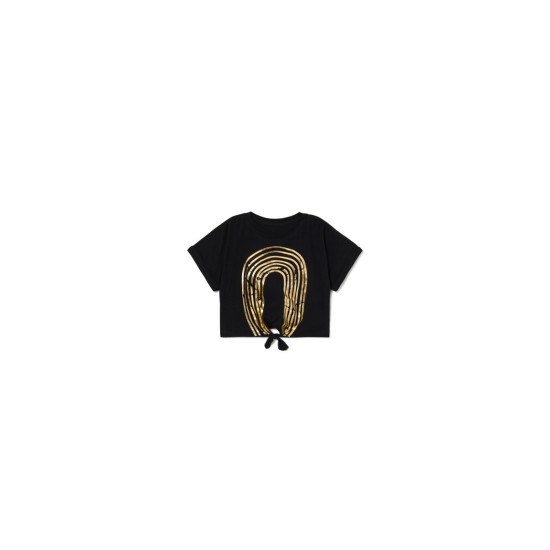 Soft Rainbow Crop T-shirt  Black