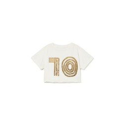 Soft 10 Crop T-shirt  White - Size : (2-3)