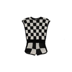 Tribal Knit Short Jumpsuit  Check - Size : (2)