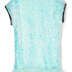 Embellished Sequin Dress  Light Blue - Size : (2)