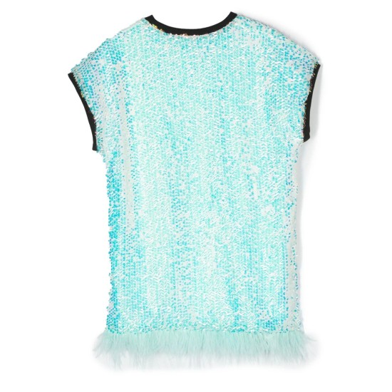 Embellished Sequin Dress  Light Blue