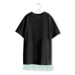 Embellished Fleece Dress  Black - Size : (2)