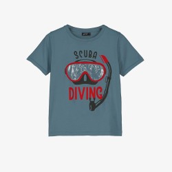 SCUBA TEXTURED TEE  BLUE - Size : (2)