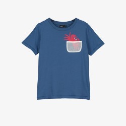 CRAB MESH POCKET TEE  NAVY - Size : (6)
