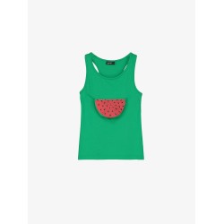 WATERMELON POCKET GIRL TEE GREEN - Size : (2)
