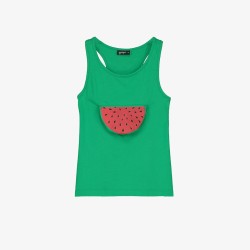 WATERMELON POCKET GIRL TEE GREEN - Size : (2)
