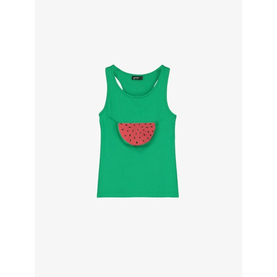 WATERMELON POCKET GIRL TEE GREEN