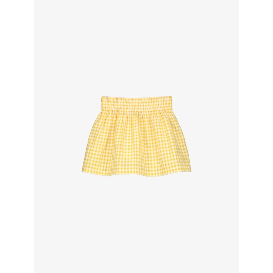 GINGHAM SHORT SKIRT  YELLOW+WHITE