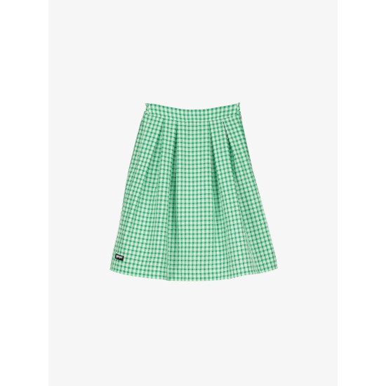 GINGHAM MIDI SKIRT  GREEN