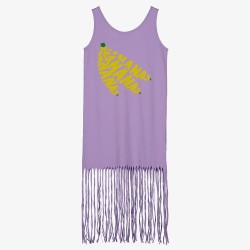 BANANAS FRINGED DRESS PURPLE - Size : (4)