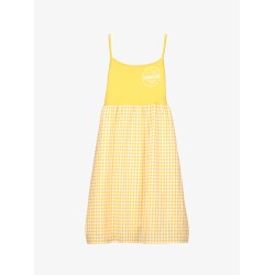 GINGHAM MIDI DRESS  YELLOW+WHITE - Size : (6)