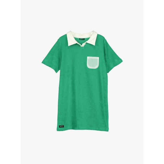 TOWEL POLO DRESS  GREEN