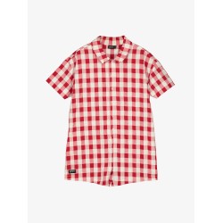 GINGHAM JUMPSUIT RED+WHITE - Size : (2)