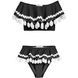 Black Bikini- سباحه ملابس - Size : (6)