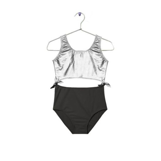 Cut-out swimsuit   Silver-سباحه ملابس