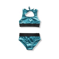 Metallic Bikini  Blue-سباحه ملابس - Size : (2)