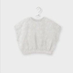 Embroidered Cropped Top / White - Size : (2)