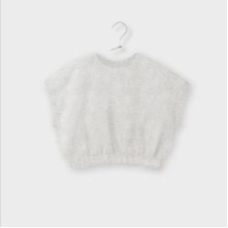 Embroidered Cropped Top / White - Size : (2)