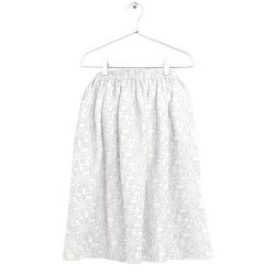 Embroidered Midi Skirt / White - Size : (2)