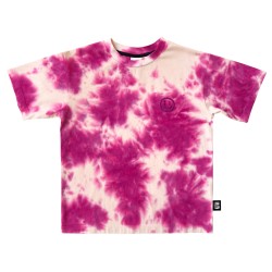 SHOCKING PINK TIE DYE Skate T-shirt  Sandshell - Size : (2-3)