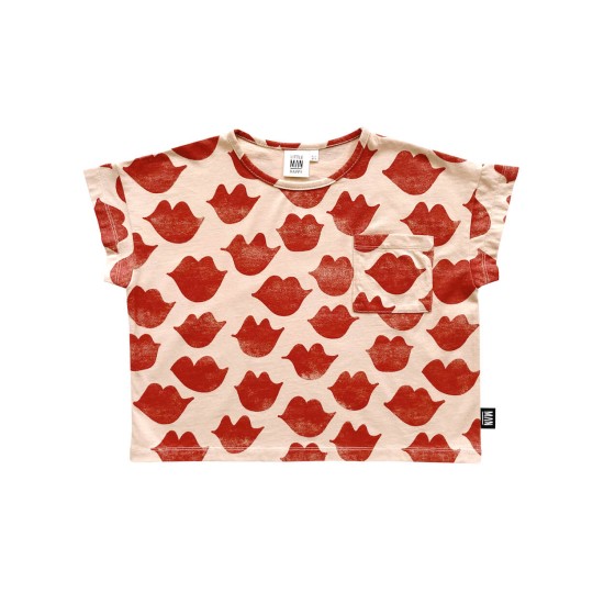 KISSES Cropped T-shirt  Sandshell