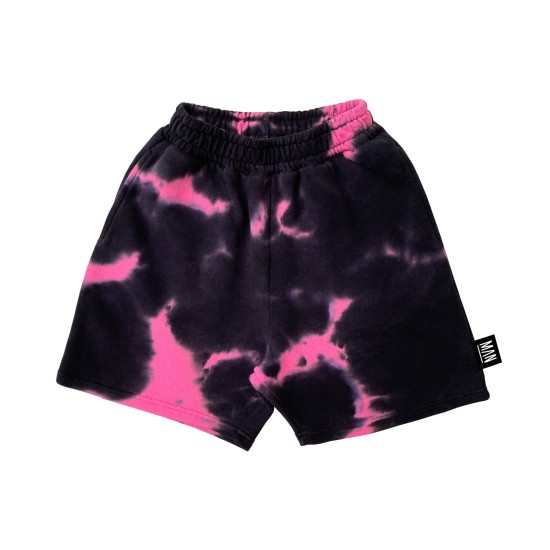 SHOCKING PINK TIE DYE Board Shorts  Black