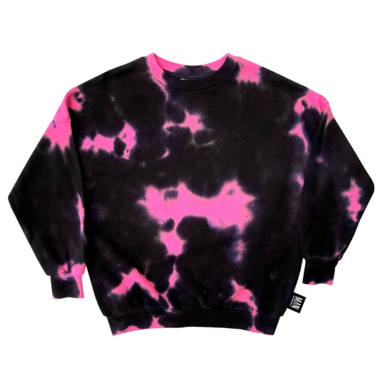SHOCKING PINK TIE DYE Sweater  Black