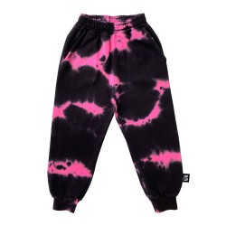SHOCKING PINK TIE DYE Sweatpants  Black - Size : (2-3)