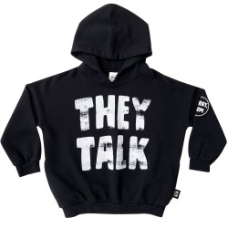 THEY TALK WE PLAY Hoodie  Black - Size : (1-2)