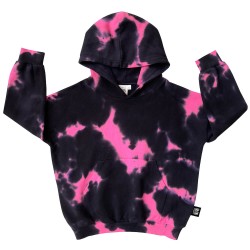 SHOCKING PINK TIE DYE Hoodie  Black - Size : (1-2)