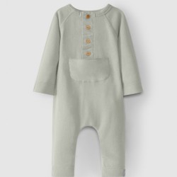Romper Carded jersey w/pocket mint blu - Size : (18M)