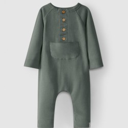 Romper Carded jersey  w/pocket petrolblu - Size : (12M)