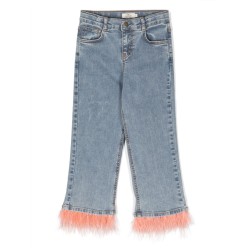 Embellished Denim trousersBlue - Size : (2)