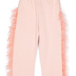 Embellished Straight leg track pantsPeach - Size : (2)