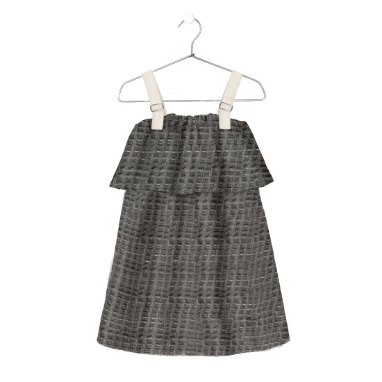 Buckle Stap Jacquard DressMetallic