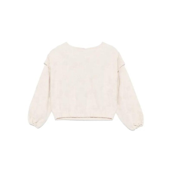 Floral Jacquard Top  Beige