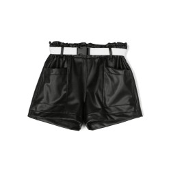 Faux Leather ShortsBlack - Size : (2)