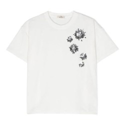 Sequin Embroidered T-shirtoff-white - Size : (3)