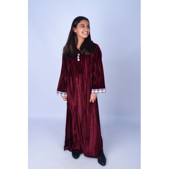 Velvet Kaftan  Maroon