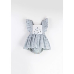 Romper Suit w/ Frill  Striped - Size : (2-3)