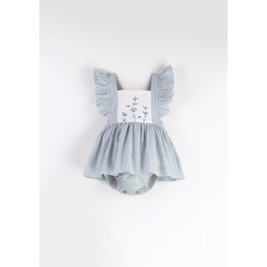 Romper Suit w/ Frill  Striped