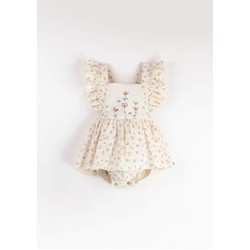 Romper Suit w/ Frill  Floral - Size : (18-24m)