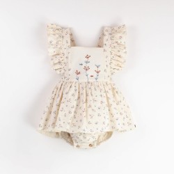 Romper Suit w/ Frill  Floral - Size : (18-24m)