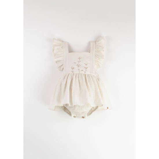 Romper Suit w/ Frill  Off-white