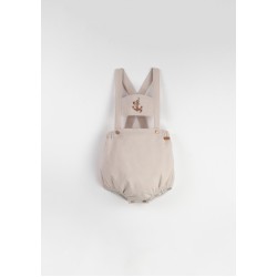 Anchor Motif Dungarees w/ Straps  Sand - Size : (2-3)