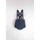 Anchor Motif Dungarees w/ Straps  Navy Blue